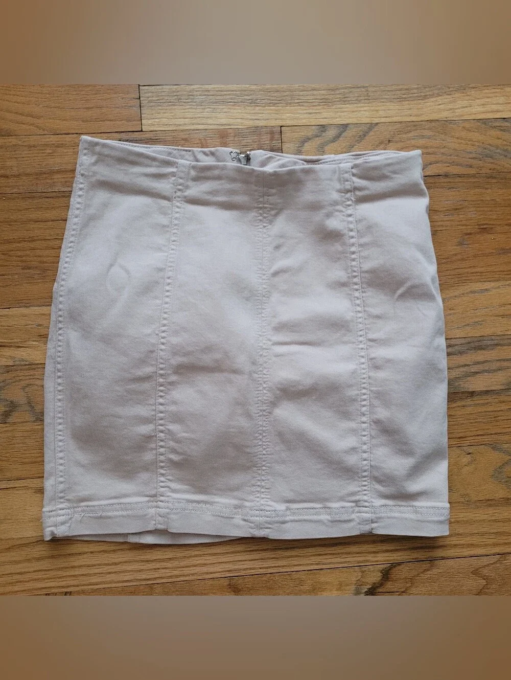 Free People Femme Denim Mini Women’s Light Beige Mini Skirt